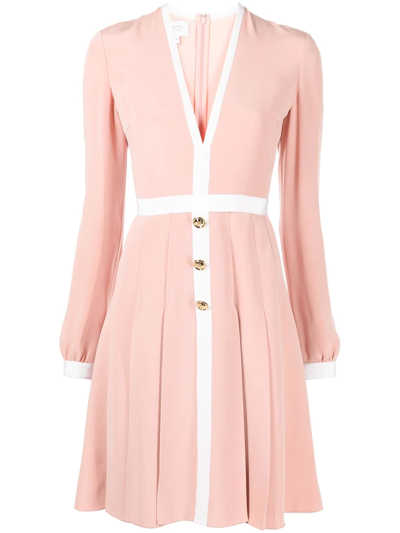 Giambattista Valli Empire Line Silk Midi Dress In Pink