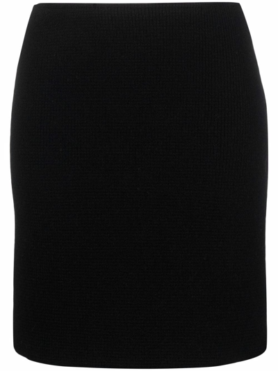 Bottega Veneta Pleat-detail Knitted Mini Skirt In Black