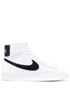 Nike Blazer Mid Suede-trimmed Leather High-top Sneakers In 白色