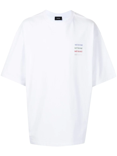 We11 Done Logo-print Cotton T-shirt In White