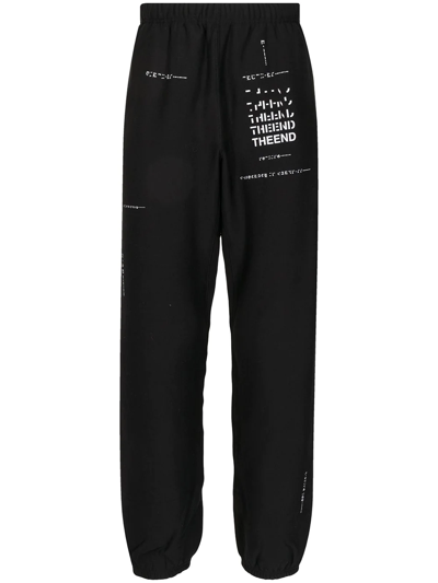 Takahiromiyashita The Soloist Slogan-print Track Pants In 黑色