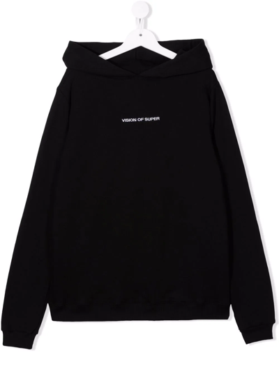 Vision Of Super Teen Logo Lettering Hoodie In 黑色