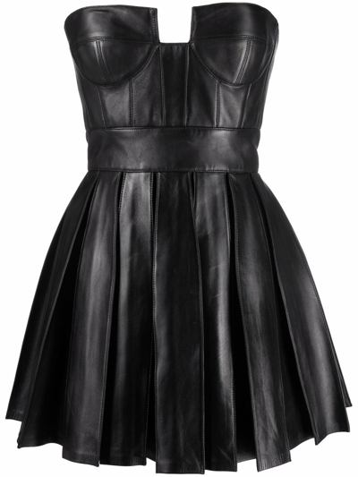 Balmain Cutout Detail Flared Minidress In 黑色