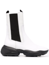 Hogan Mid-calf Leather Boots In 白色