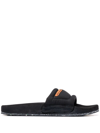 Heron Preston Logo-patch Open-toe Slides In 黑色