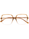 Gucci Oversize Square-frame Glasses In Gold