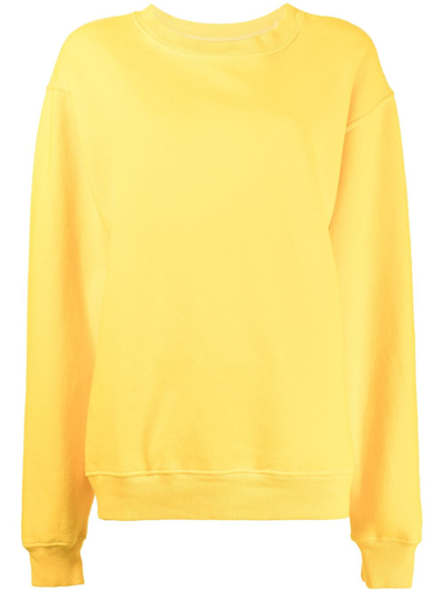 La Detresse The Sun-motif Cotton-blend Sweatshirt In Yellow