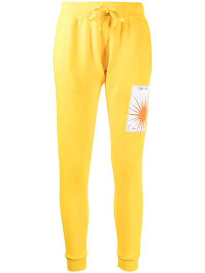 La Detresse Logo-patch Cotton-blend Track Trousers In Yellow
