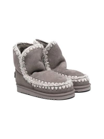 Mou Teen Eskimo Suede Ankle Boots In Grey