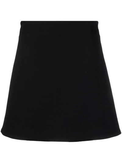 Bottega Veneta Godet-pleat Wool-blend Mini Skirt In Black