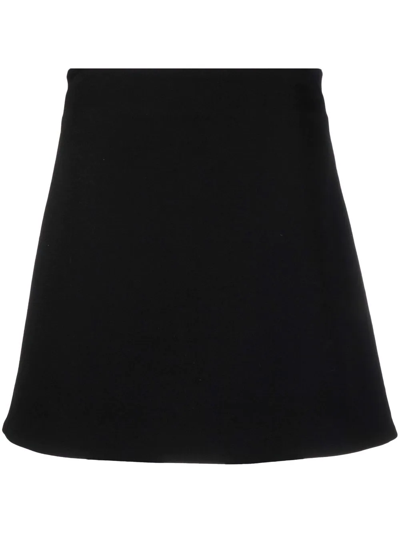 Bottega Veneta Grain De Poudre Wool Midi Skirt In Black