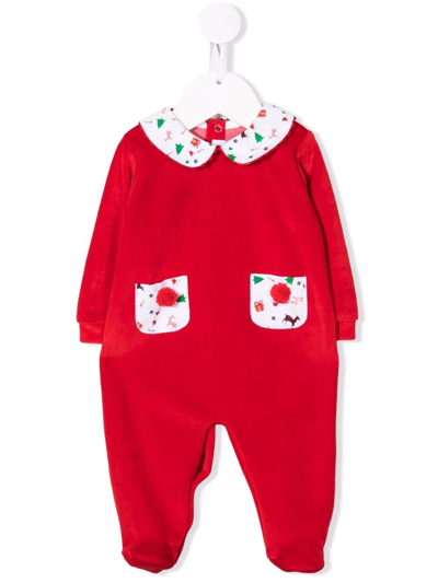 Siola Babies' Christmas-print Pajama In Red