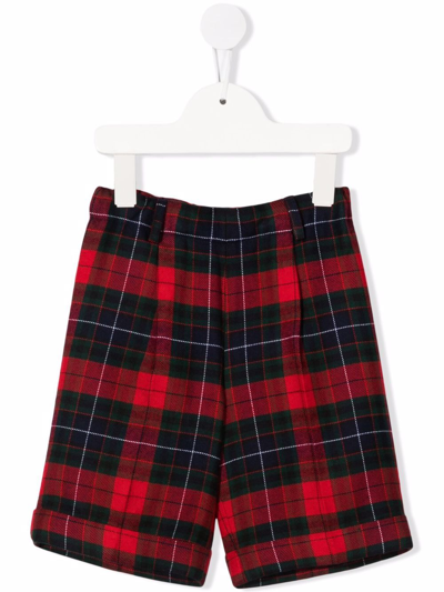 Siola Virgin Wool Check Shorts In 红色