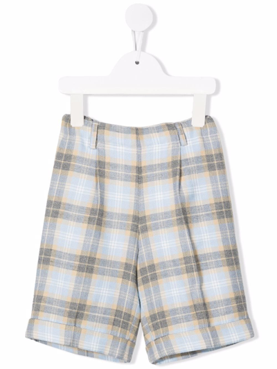 Siola Virgin Wool Check Shorts In 灰色