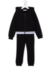 Calvin Klein Logo Tape Cotton Tracksuit In 黑色