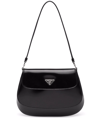 Prada Cleo Leather Shoulder Bag In Black