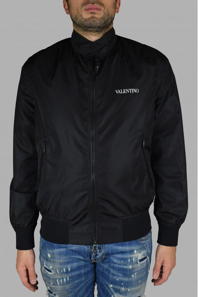 Valentino Nylon Windbreaker-jacket In Black