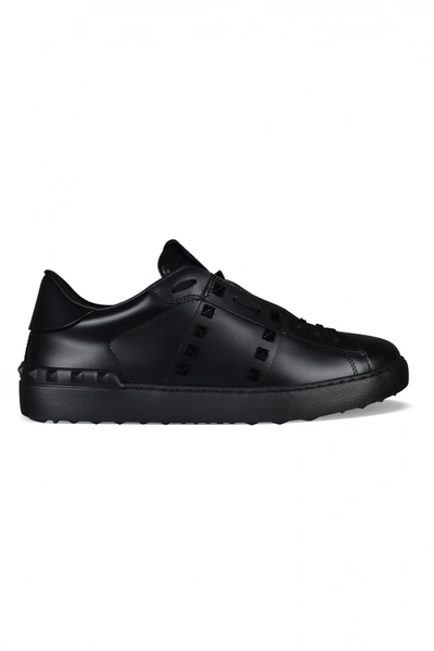 Valentino Garavani Open Rutenio Studs Leather Sneakers In Black