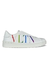 VALENTINO GARAVANI LUXURY SNEAKERS FOR MEN   VALENTINO GARAVANI WHITE OPEN SNEAKERS WITH MULTICOLORED LOGO