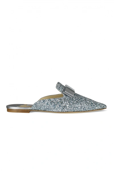 Jimmy Choo Luxury Shoes For Women    Silver Glitter Mules