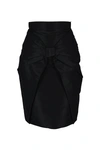 PRADA LUXURY SKIRT FOR WOMEN   PRADA BLACK SKIRT WITH A BOW AT THE FRONT