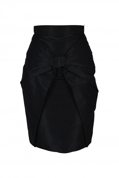 Prada Luxury Skirt For Women    Black Skirt With A Bow At The Front