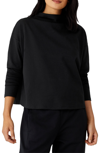 Eileen Fisher Funnel Neck Top In Black