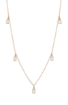 Anzie Dew Drop Shaky Station Necklace In Yellow Gold/ White