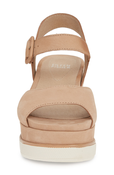 Eileen Fisher Brey Platform Sandal In Latte Tumbled Nubuck Leather ModeSens