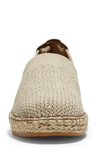 Cole Haan Cloudfeel Stitchlite Slip-on Espadrilles In Hawthorne And Gold Fabric