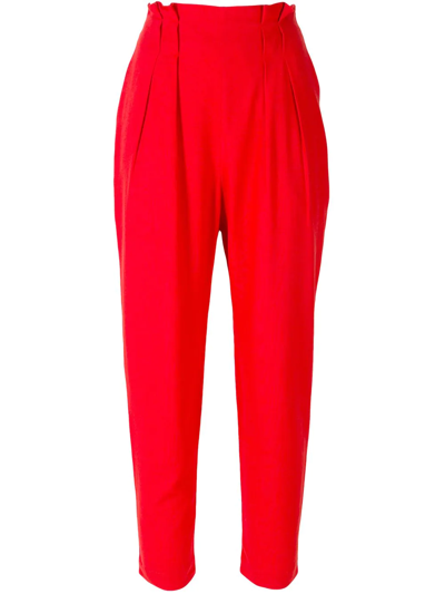 Lenny Niemeyer Linen Pleated Trousers In Red