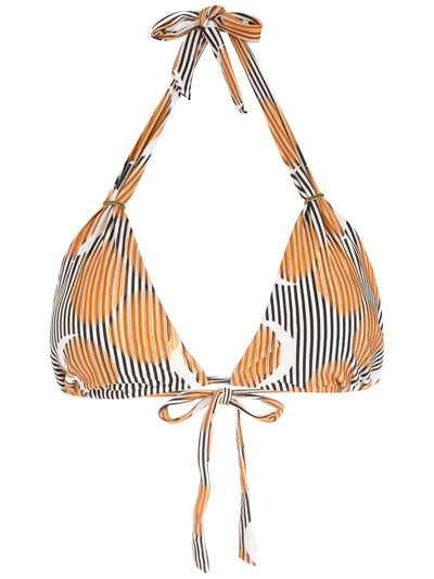 Lenny Niemeyer Eclipse Triangle Bikini Top In Orange