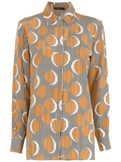 Lenny Niemeyer Eclipse Print Silk Shirt In Orange