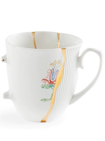 Seletti Floral-print Porcelain Cup In White