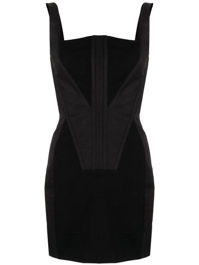 Dion Lee Fork-frame Panelled Mini Dress In Black