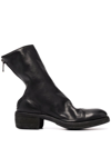 Guidi Zip-up Heeled Leather Boots In Black