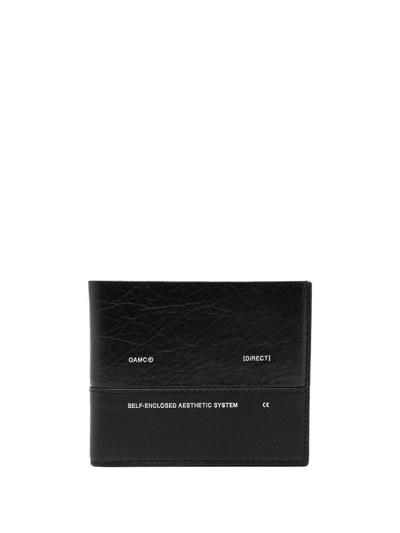 Oamc Logo-print Leather Cardholder In Black