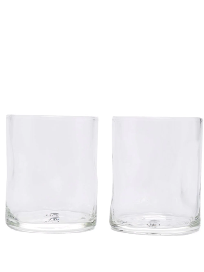 Off-white Crumple Logo Glass Set In Neutrals