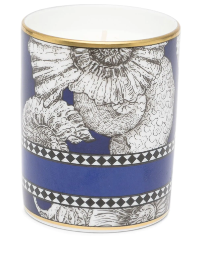 Ginori 1735 Shell Print Candle In Blue