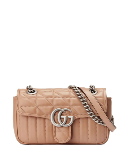 GG Marmont matelassé super mini bag in rose beige leather