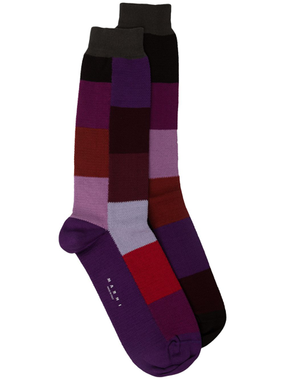 Marni Colour-block Socks In Multicolour