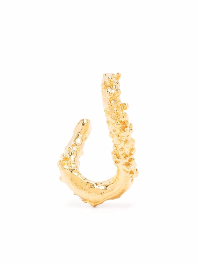 Alighieri The Rocky Terrain Hoop Single Earring In Gold