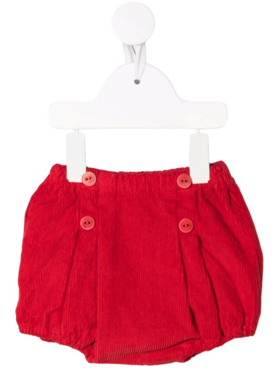 Siola Babies' Corduroy Ruched-detail Shorts In Red