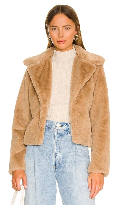 More To Come Payton Faux Fur Jacket In 米色