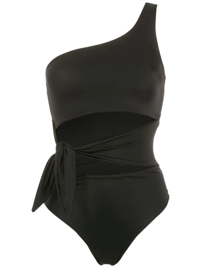 Brigitte Kelly Knot-detail One-piece Swimsuit In Black