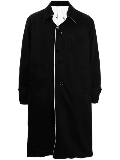 Undercoverism Contrasting-trim Detail Coat In Black