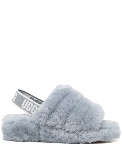 Ugg Fluff Yeah Genuine Shearling Slingback Sandal In Slate