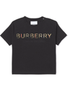 Burberry Baby Black Vintage Check Logo T-shirt In Black