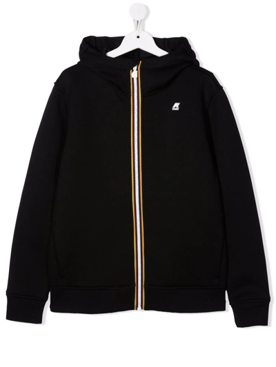 K-way Teen Striped Long-sleeve Hoodie In Black
