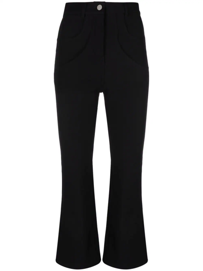Weinsanto Cropped Flared Trousers In Black